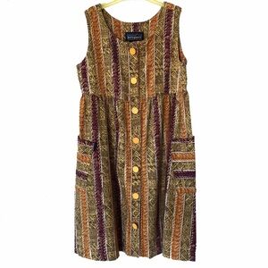 Patagonia NWOT organic cotton Girls ikat dress Ritz cracker buttons ! Sz 5
